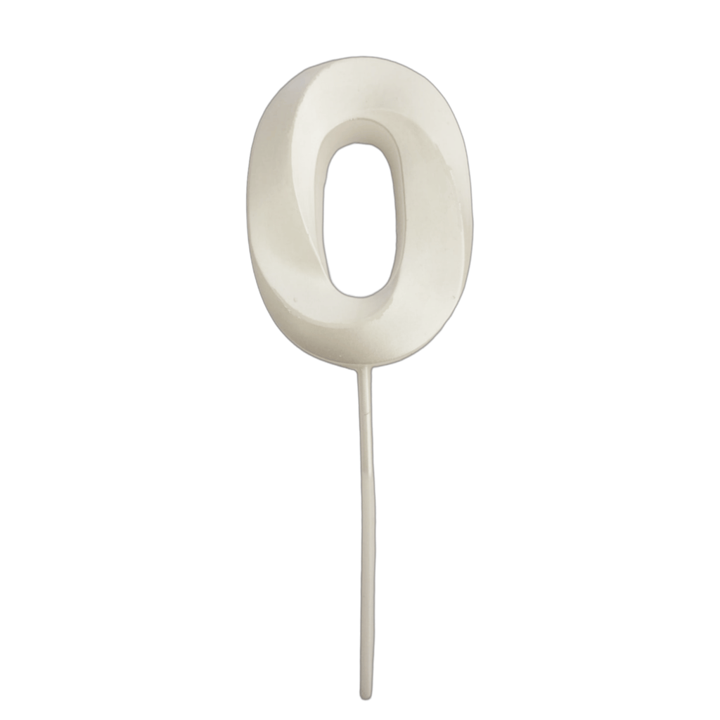 Metallic White Numerical No. 0 Stick Candle - Party and Festive Needs | Buy online on ZillyBuy