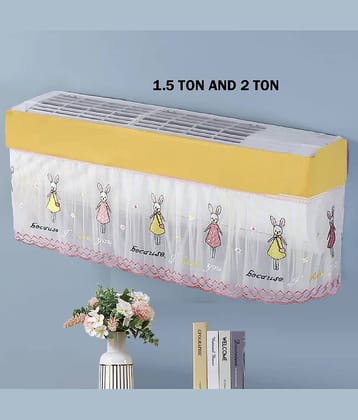 Sahaj Creation Single Poly-Cotton Yellow AC Cover for 1.5 Ton Split AC