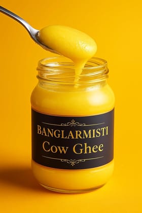 BANGLARMISTI Desi Cow Ghee | Rich Aroma, Danedar, Delicious & Nutritious, Pure Homemade Ghee. 200g Pack,