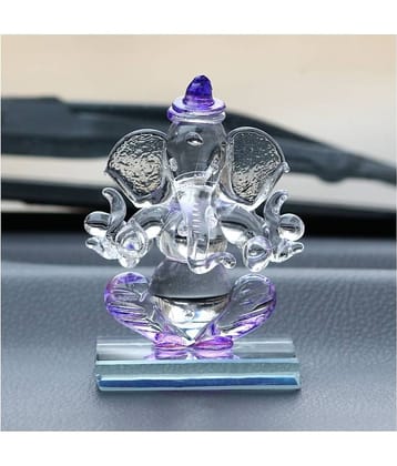 eCraftIndia Showpiece Crystal Ganesha Idol 6 x 4 cms Pack of 1