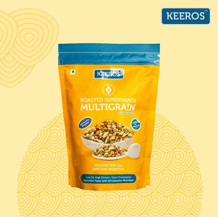 Keeros Lightly Salted Multigrain, Healthy & Diabetic Friendly Roasted Super Snack, 400 gm