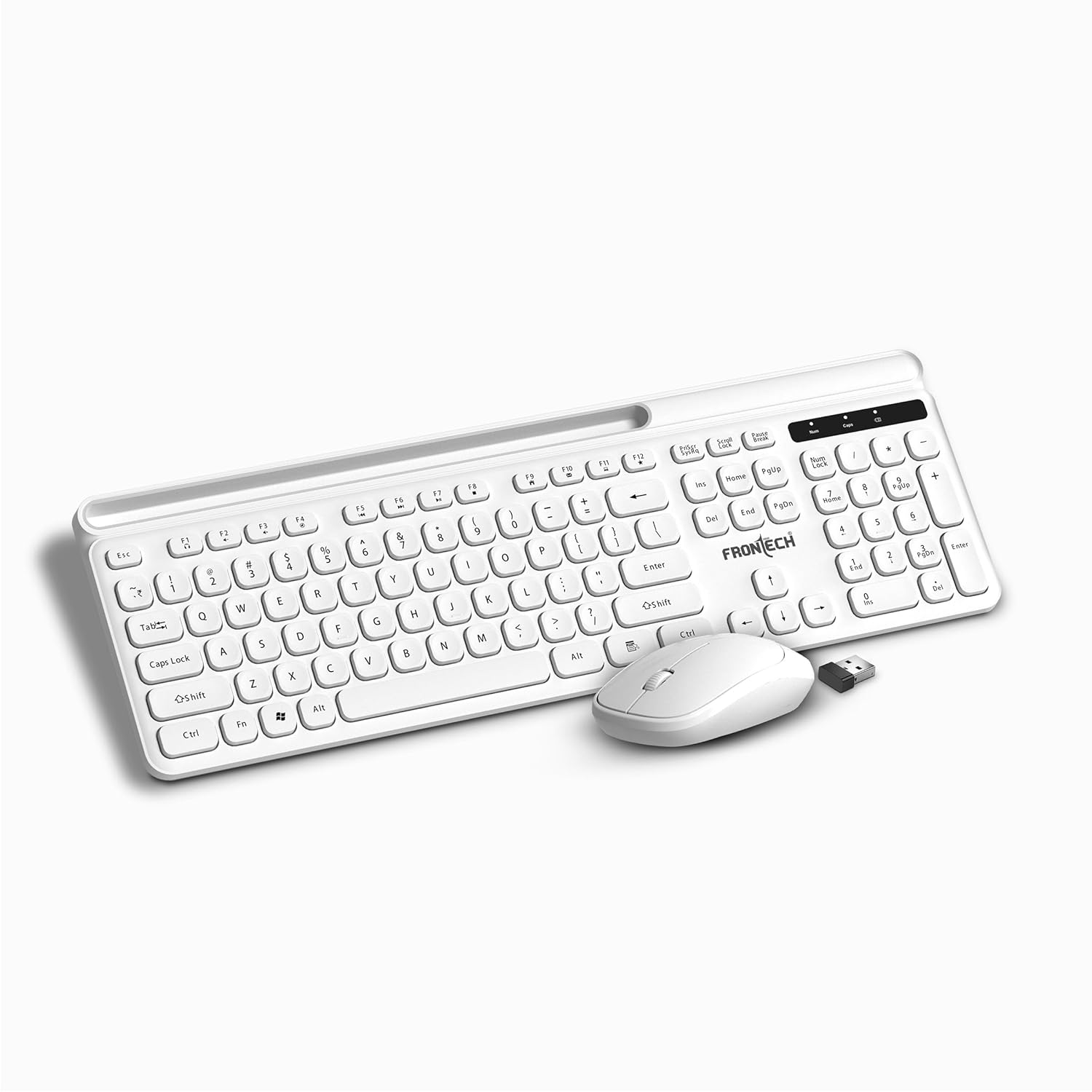 Frontech Wireless Keyboard & Mouse Combo Set | 2.4GHz USB Connectivity | 104 Keys | 3 Buttons