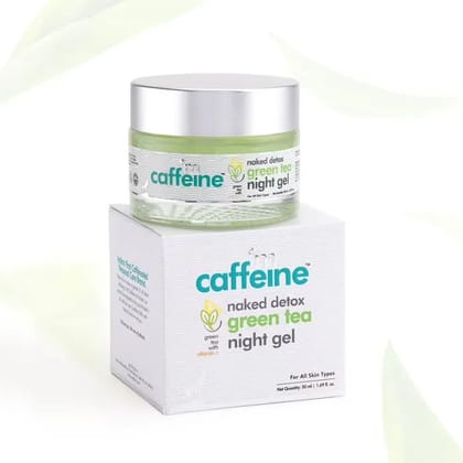 mCaffeine Vitamin C Green Tea Night Cream With Hyaluronic Acid - 72 Hrs Hydrating Night Gel, 50 ml
