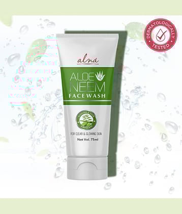 Alna Aloe Neem Face Wash 75ml For Clear & Glowing Skin , Pack of 1