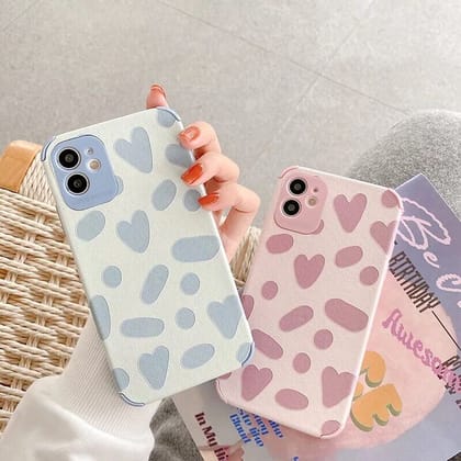 Cute Heart Soft Rubber Case-iPhone 12 Pro Max / Blue