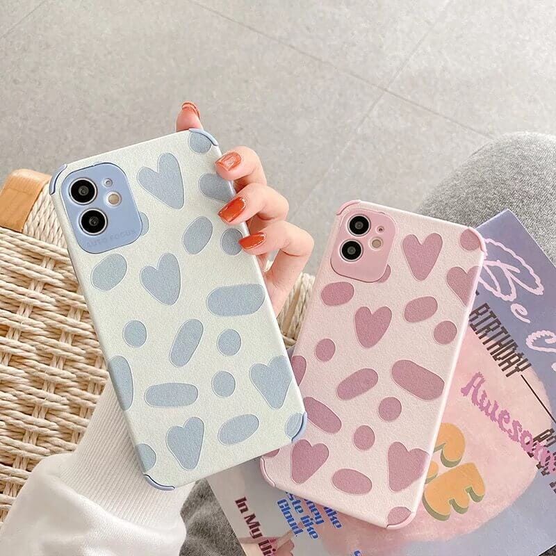 Cute Heart Soft Rubber Case-iPhone 12 Pro Max / Blue