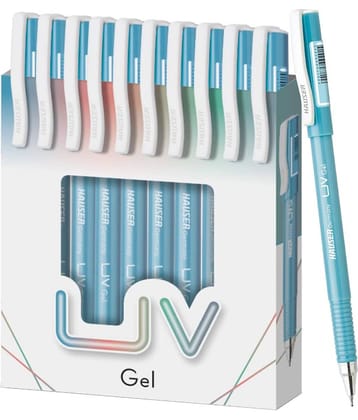 Hauser UV Gel Pen Blue Ink, Pack of 40 Pens