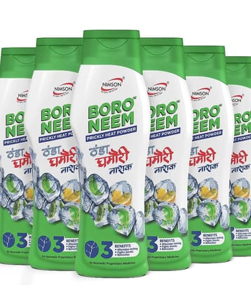 Nimson Boro Neem Cool Talcum Ghamori Nashak Prickly Heat Talc 600 gm Pack of 6