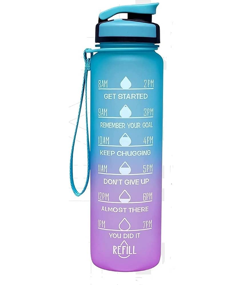Bhavyta Motivational Fitness Sports Leak proof Water Bottle with Time Marker - Multicolour Water Bottle ( Pack of 1 )