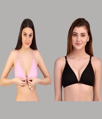 Desiprime Pack of 2 Cotton Non Padded Women's Everyday Bra ( Multicolor )