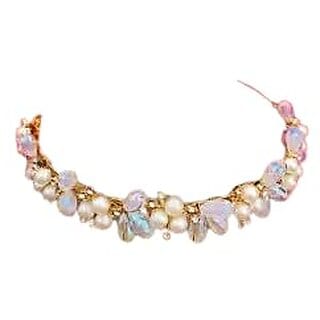 SPARKLING Floral Kundan Studded mathapatti Sheesh Patti Hairband - Traditional Golden Headpiece for Women and Girls jewellery