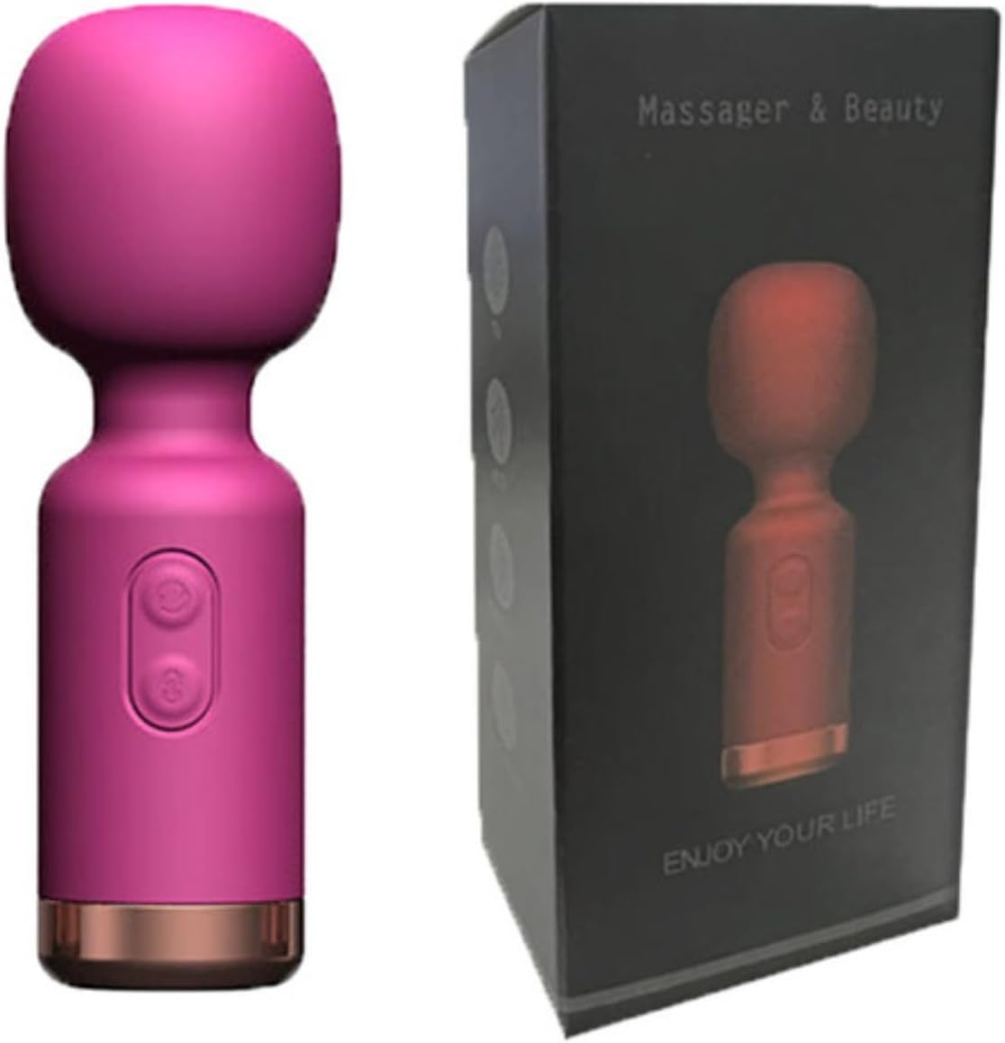 Pink Portable Rechargeable Personal Wand Massager for Relaxation & Stress Relief