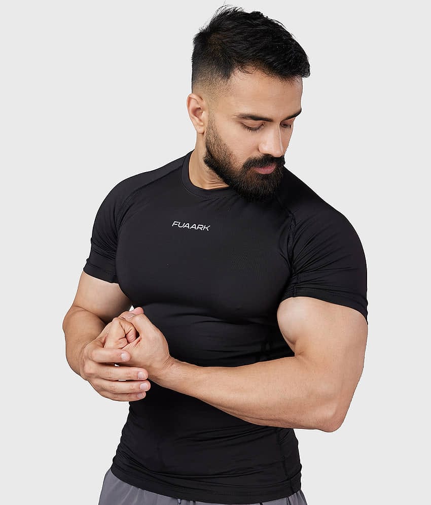 Fuaark Navy Polyester Slim Fit Men's Sports T-Shirt ( Pack of 1 )