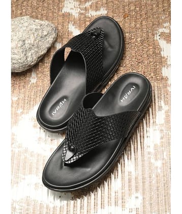 IVRAH Black Men's Leather Slipper