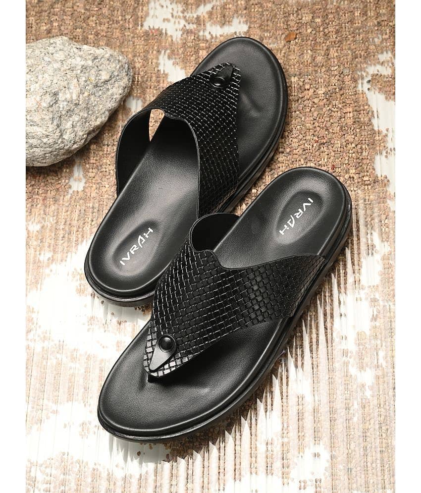 IVRAH Black Men's Leather Slipper