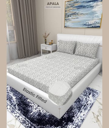 Apala Microfibre 1 King Fitted Bedsheet with 2 Pillow Covers ( 198 cm x 182 cm ) , Multi