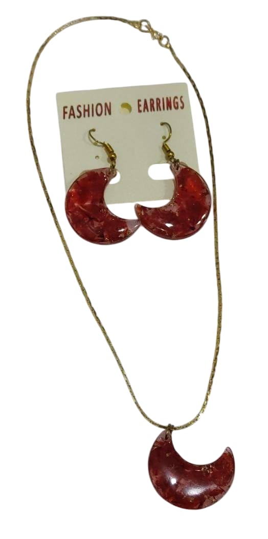 Handcrafted Resin Flower Pendant Set - Unique Jewelry for Fashion Enthusiasts