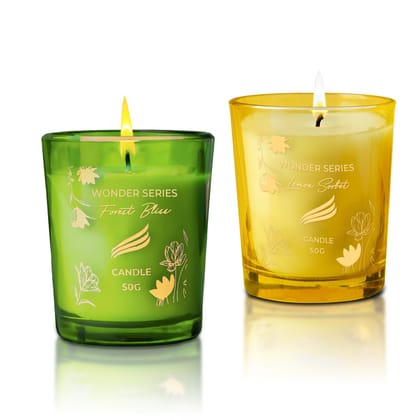 2 -Pack Wonder Series Shot Glass Candle - Forest Bliss and lemon sorbet-Forest Bliss/Lemon Sorbet