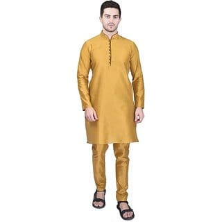 PrintCultr Men Kurta and Pyjama Set (Gold)