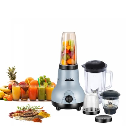 ACTIVA Easy Mix Nutri 4 Jar Mixer Grinder for Smoothies, Chutney & Shakes, Long Lasting Shock Proof Abs Body, Powerful 500 Watt Heavy Duty Motor Grey ACTIVA Easy Mix Nutri 4 Jar Mixer Grinder for Smoothies, Chutney & Shakes, Long Lasting Shock Proof Abs 