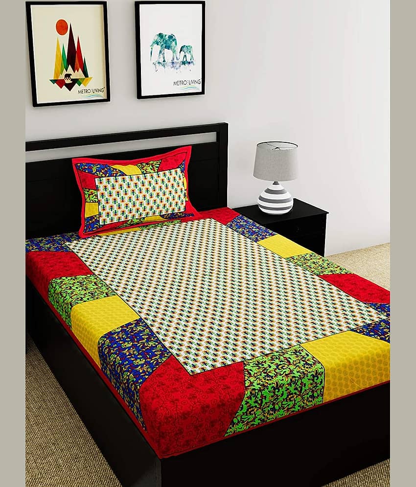Uniqchoice Cotton Single Bedsheet ( Blue )
