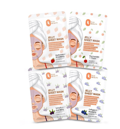 Complete Jelly Sheet Mask Collection  Hydration, Glow & Repair (Set of 4)