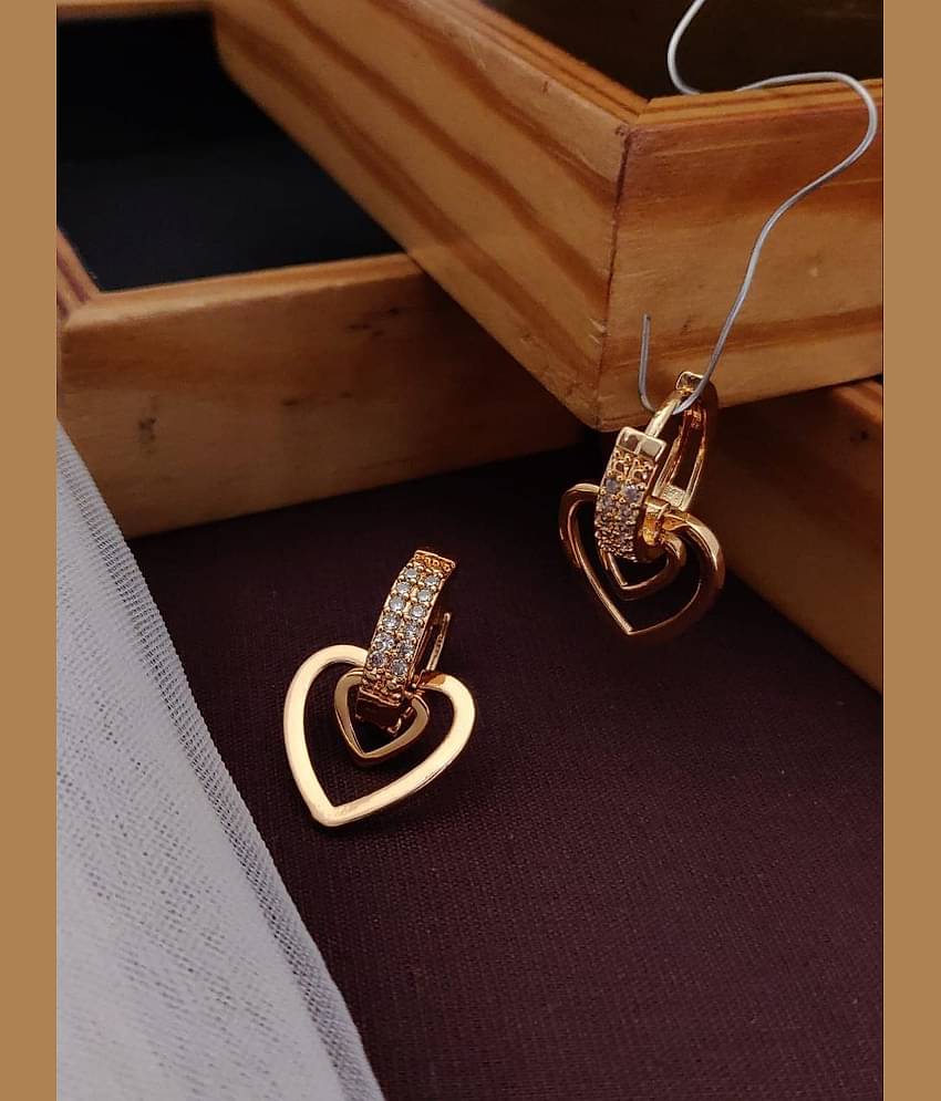 Shivay Fashion Rose Gold Jhumki Earrings ( Pack of 1 )