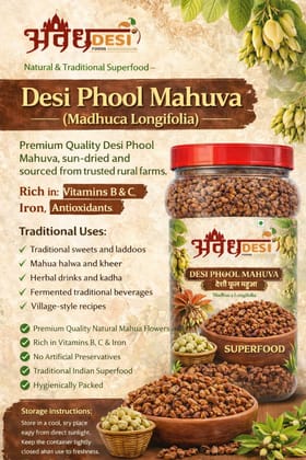 AVADH DESI FOODS - Desi Phool Mahuva (Madhuca Longifolia) – Natural & Traditional Superfood | Sun Dried Mahua Flower| Superfood Rich in Antioxidants, Iron and Fiber AVADH DESI FOODS - Desi Phool Mahuva (Madhuca Longifolia) – Natural & Traditional Superfood | Sun Dried Mahua Flower| Superfood Rich in Antioxidants, Iron and Fiber