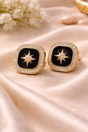 Ishkaara Noir Compass Earrings