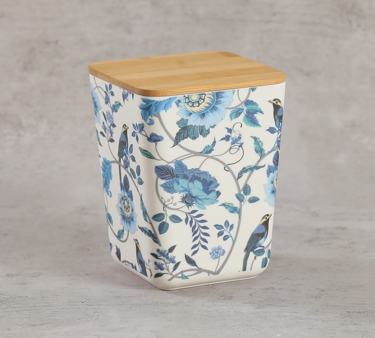 India Circus Azur Blooms Small Bamboo Jar