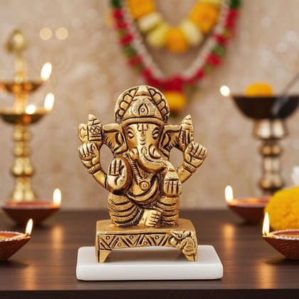 Brass Showpiece Ganesh Ji God Idol Statue (BSMAS1644 G)