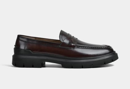 Men Penny Loafers in Brown | StrideGrip (Sale)-UK 11