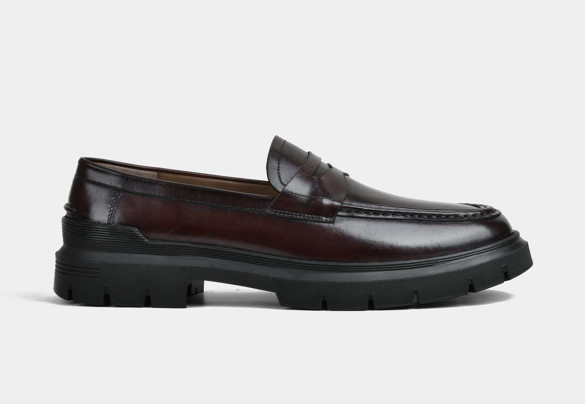 Men Penny Loafers in Brown | StrideGrip (Sale)-UK 11