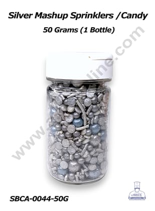 Cake Decor Sugar Candy - Silver Mashup Sprinklers and Candy (50 gm)