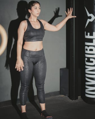 Invincible Women's Training Legging With Side Pocket-Black Cobra / S