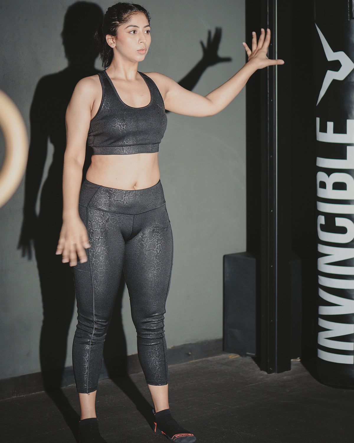 Invincible Women's Training Legging With Side Pocket-Black Cobra / S