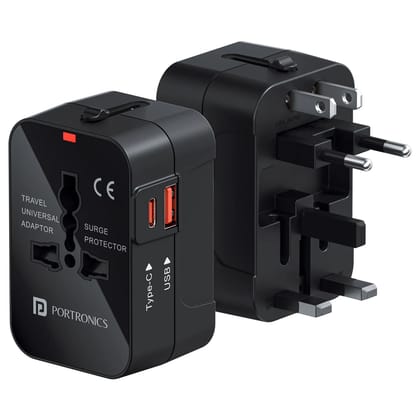 Juicemate Universal Travel Adaptor With Type C & USB-A Port