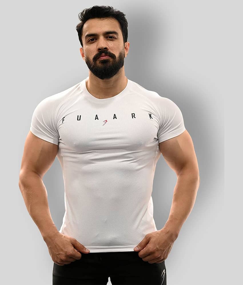 Fuaark - White Polyester Regular Fit Men's Sports T-Shirt ( Pack of 1 )