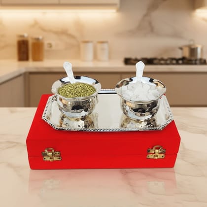 Brass 2 Bowl Set With Velvet Box (BMAS014 A)