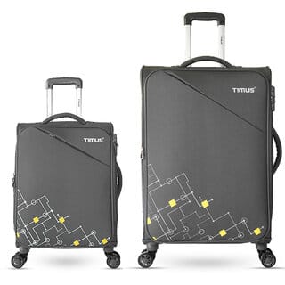 Timus Flash Plus 58cm68 cm-Soft Luggage Trolley Bags Combo Set 2 Soft Spinner Wheels Expandable Cabin  Check-in