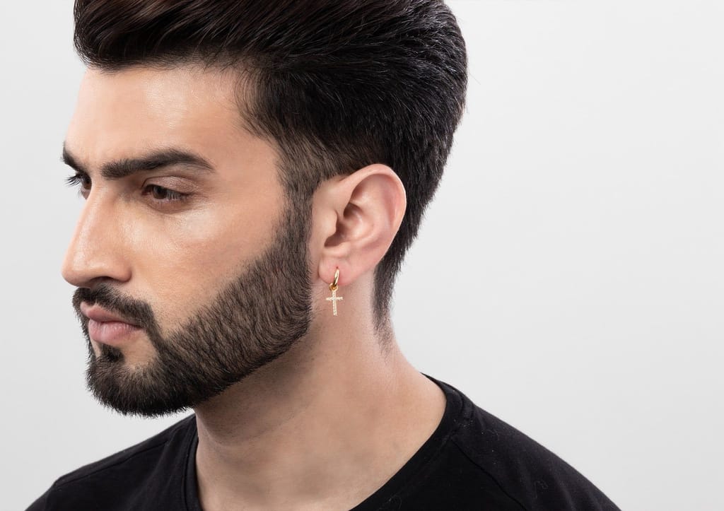Cross Drop Earrings For Men (1 Pc Only)