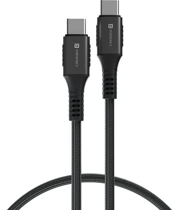 Portronics Black 3A Type C Cable 1.2 Meter