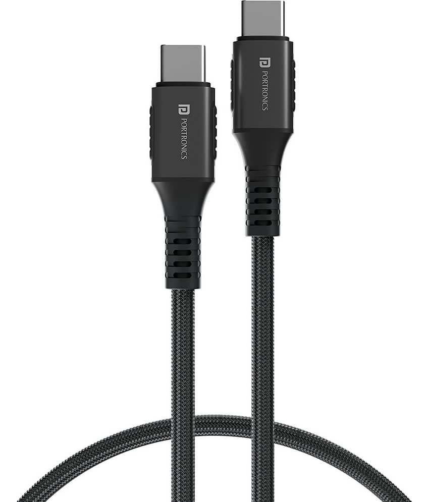 Portronics Black 3A Type C Cable 1.2 Meter