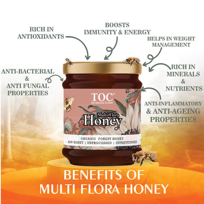The Organic Citizen | Multiflora Organic Raw Honey(parent) | Pure Unprocessed & Unpasteurized Honey | Natural Immunity Booster | Zero Added Sugar | No Preservatives | Authentic Natural Raw Honey