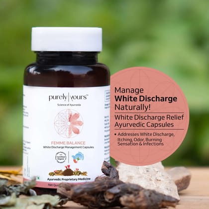 White Discharge Relief Ayurvedic Capsules for Women | 60 Capsules-1 bottle