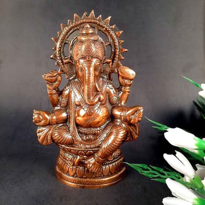 Ganesh Statue | Ganesha Idol Murti - for Puja, Home, Living Room Decor | Religious & Spiritual Art | Diwali & Housewarming Gift - 11 Inch