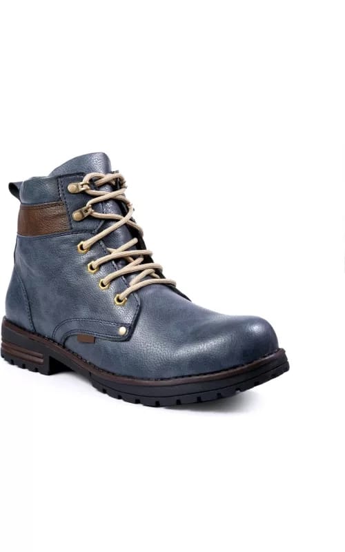 Woakers Mens Stylish Blue Boots with Rubber Mesh Upper - UK7