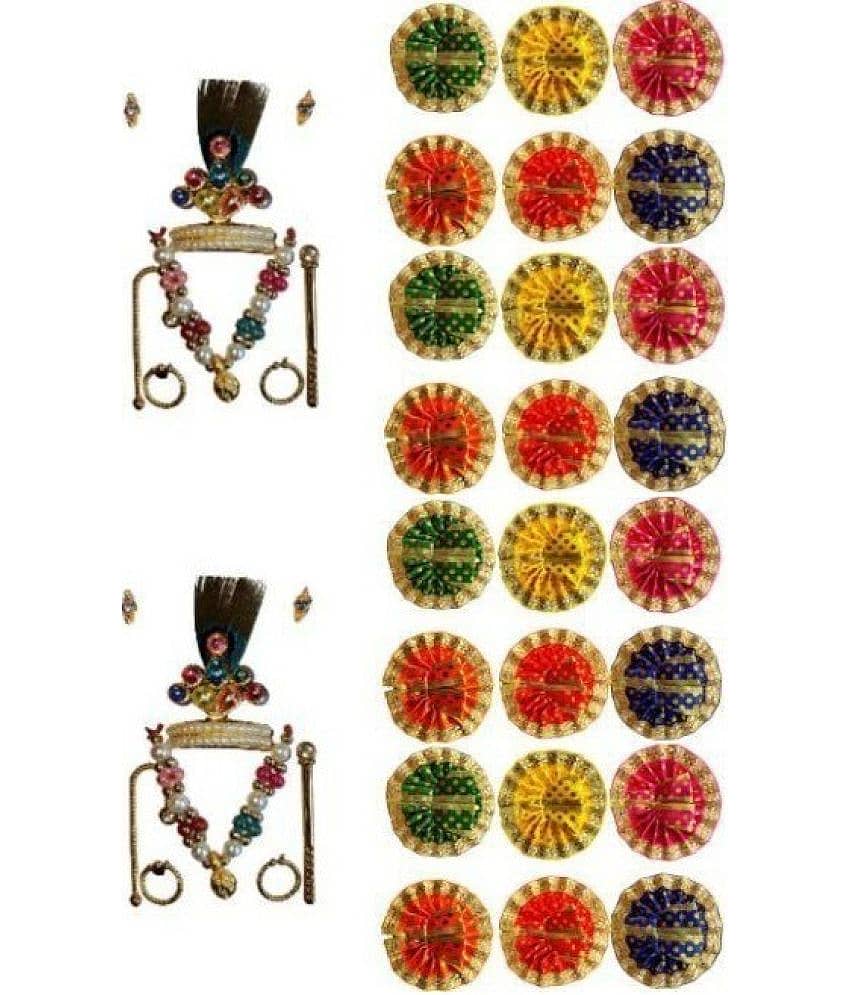 Lootnixx Laddu Gopal Dress Only For (Size 0 No ) 24 Pc Poshak 2 Mukut Set Dress