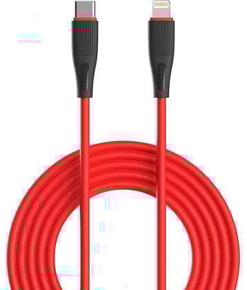 Portronics Red 3A Lightning Cable 1 Meter