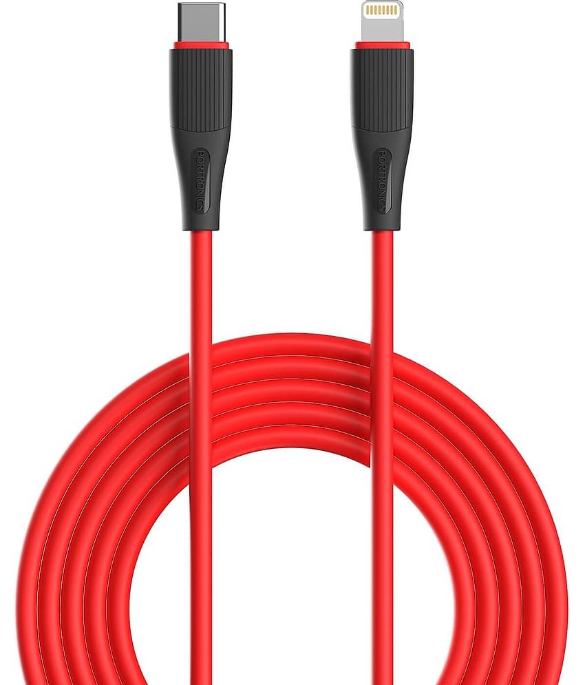 Portronics Red 3A Lightning Cable 1 Meter